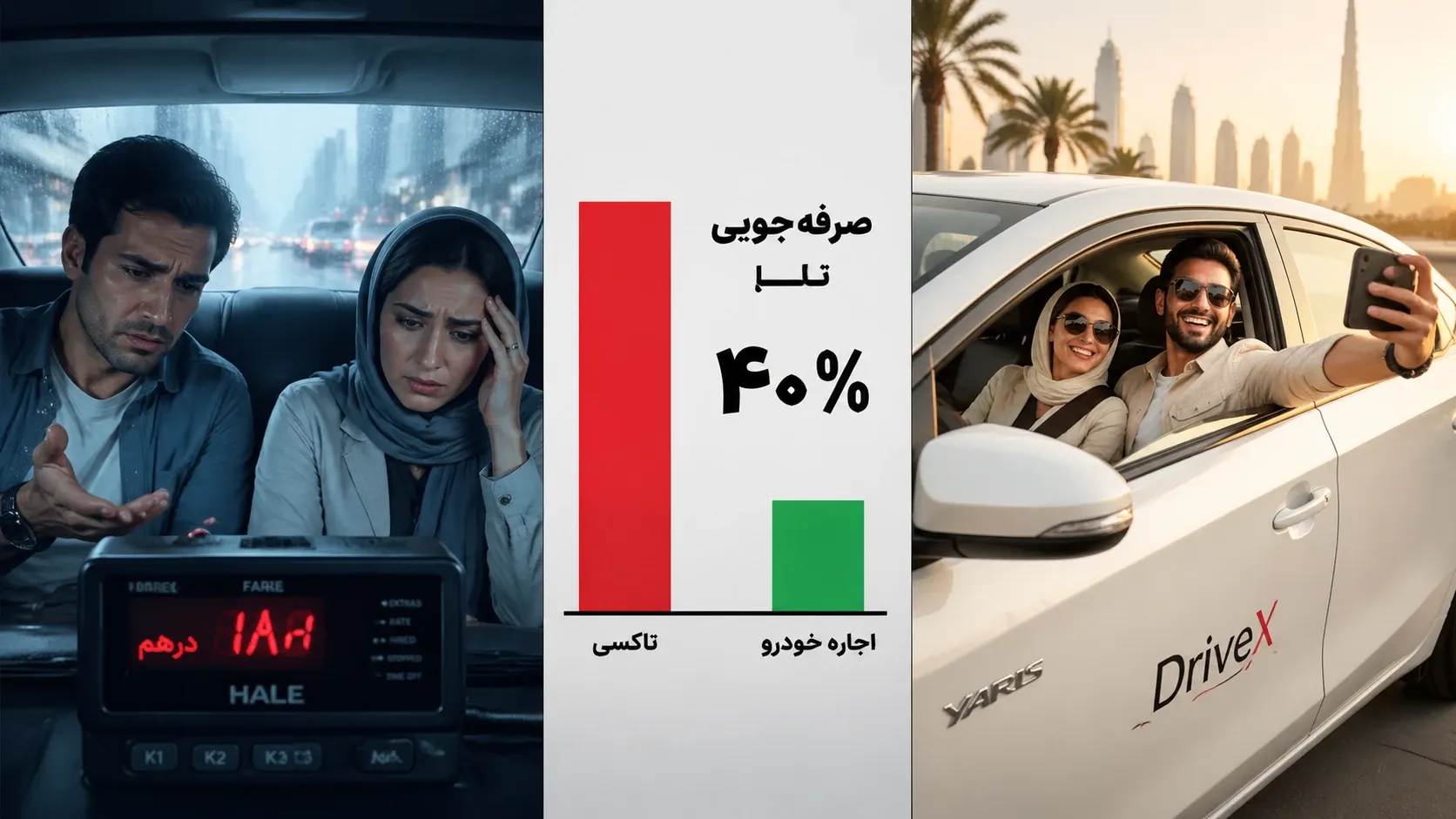 تاکسی گرفتن بهتره یا اجاره خودرو ارزان در دبی