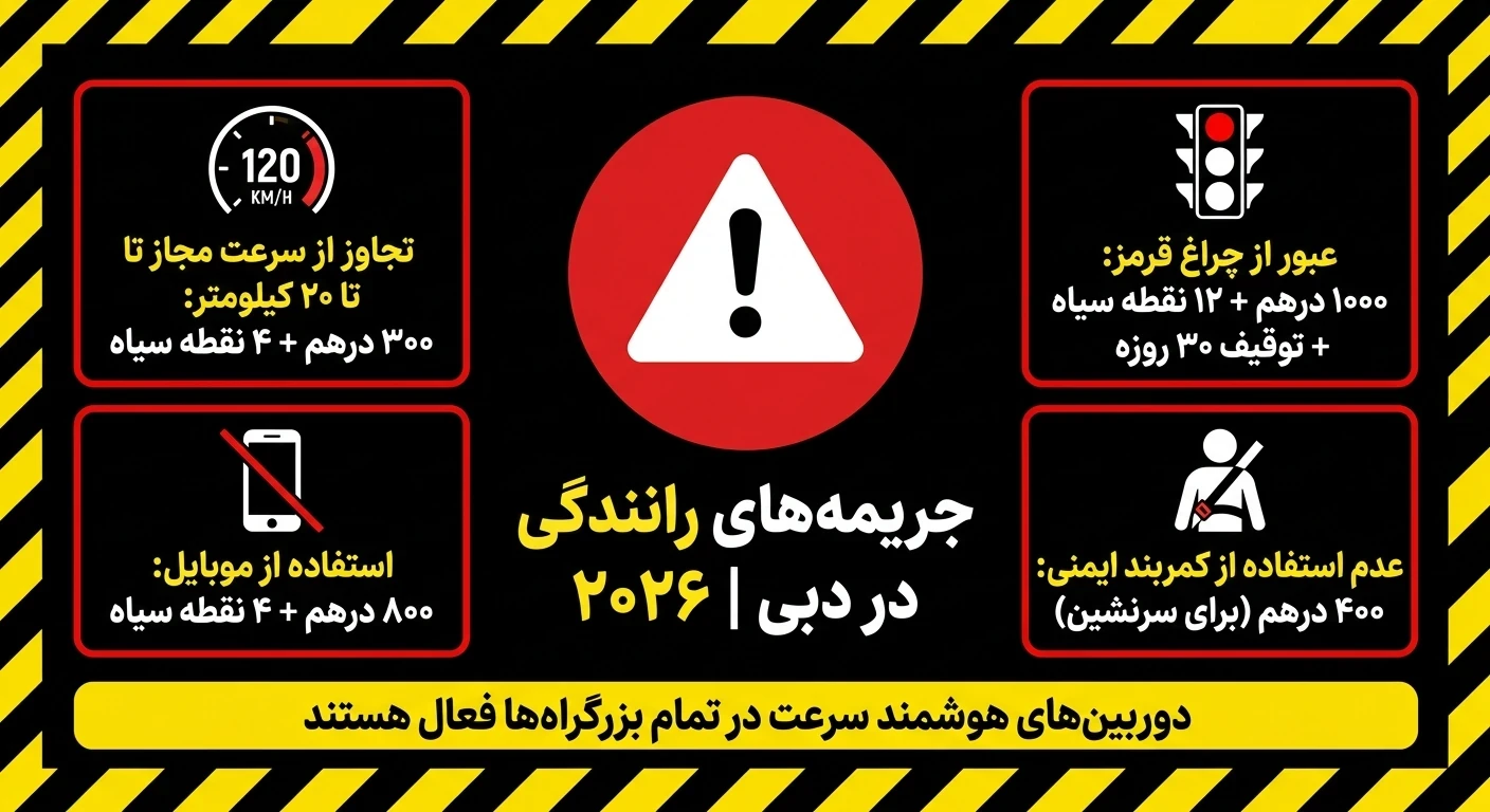 جریمه های رانندگی در دبی