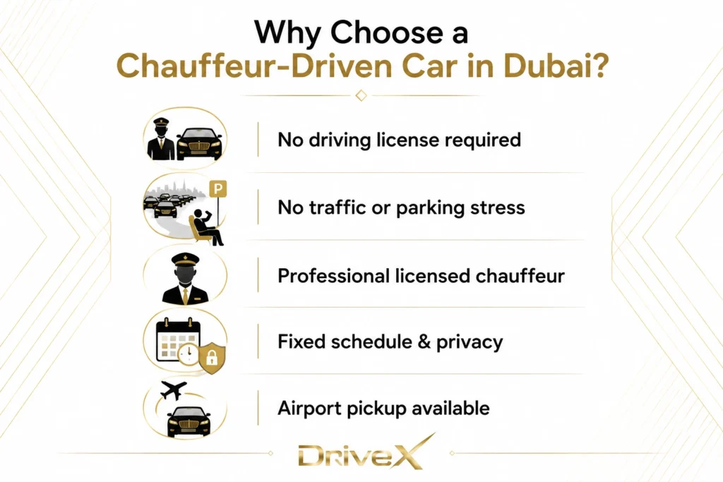 car rental with driver in dubai