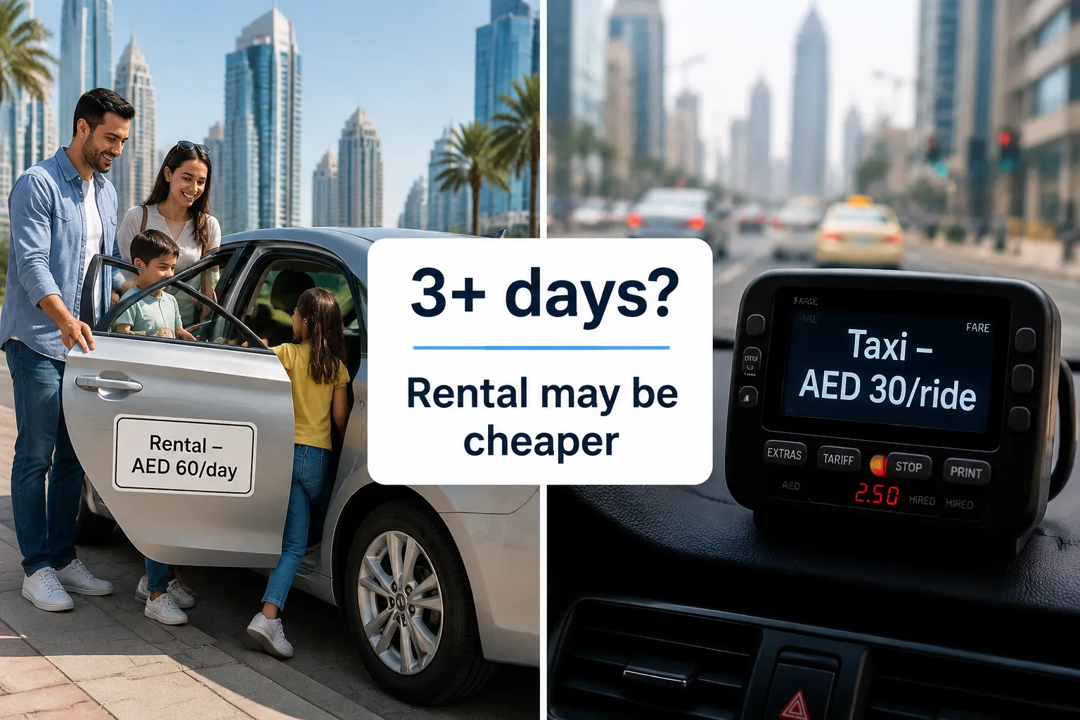 Is Renting a Car Cheaper Than Taxi or Uber in Dubai?