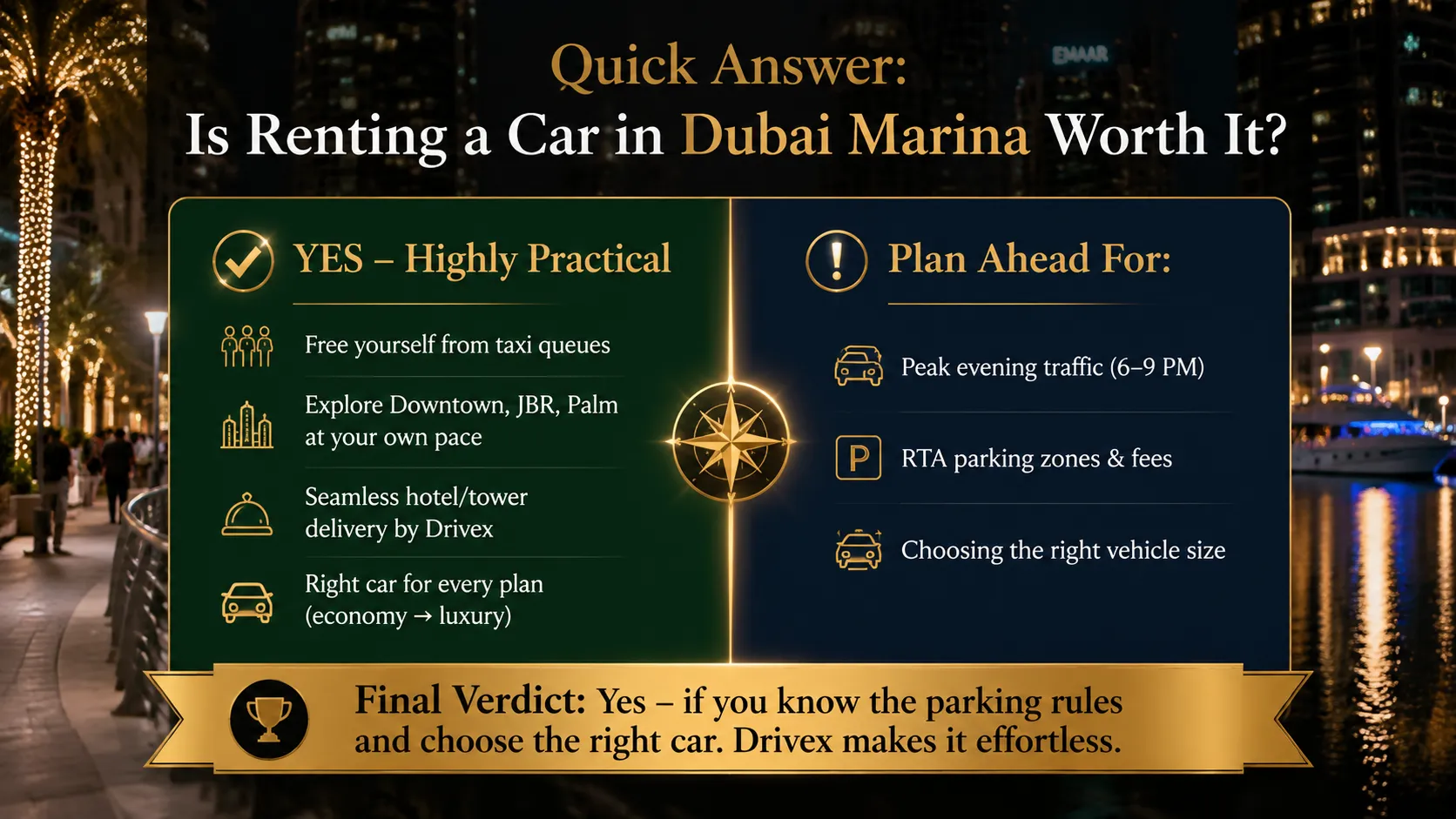 Car Rental in Dubai Marina