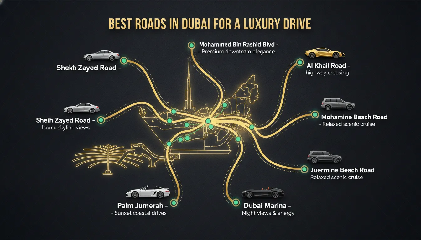 Best roads in Dubai for a luxury drive