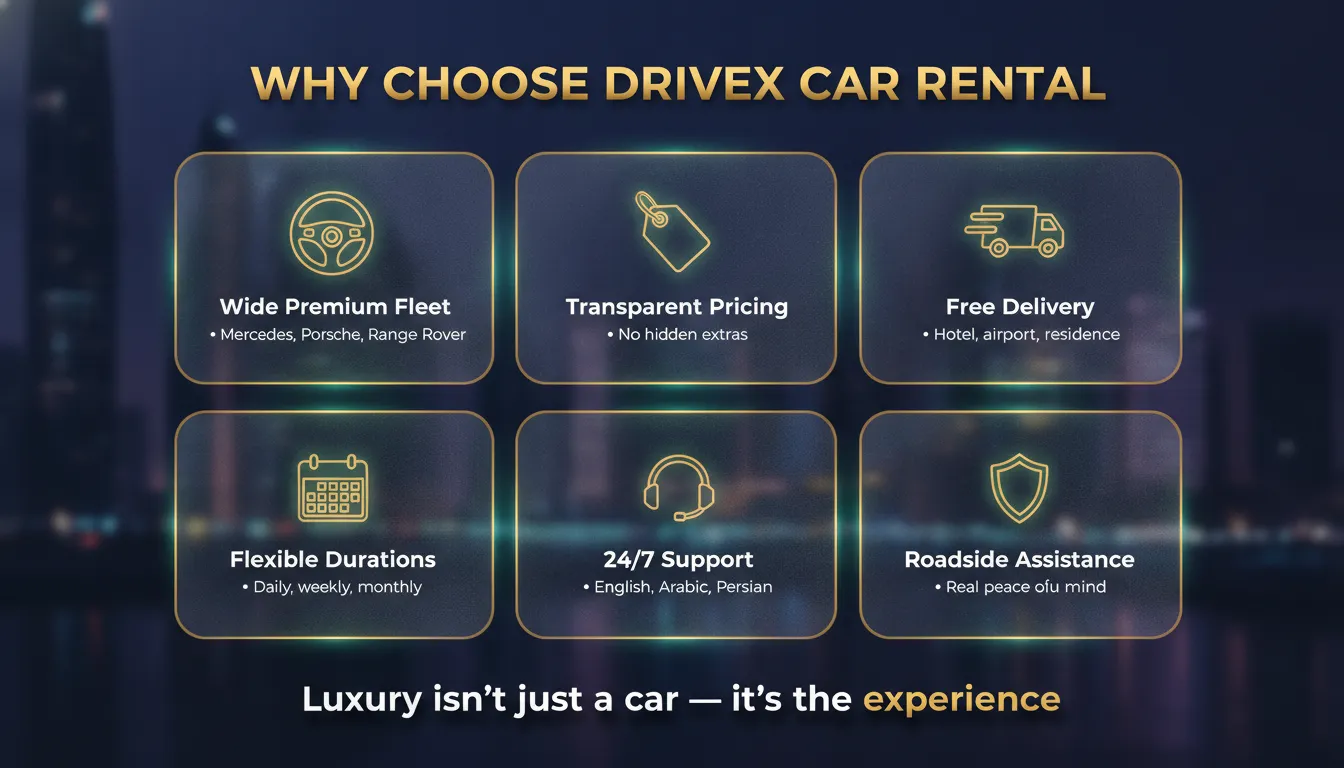 Why choose Drivex for luxury car rental in Dubai