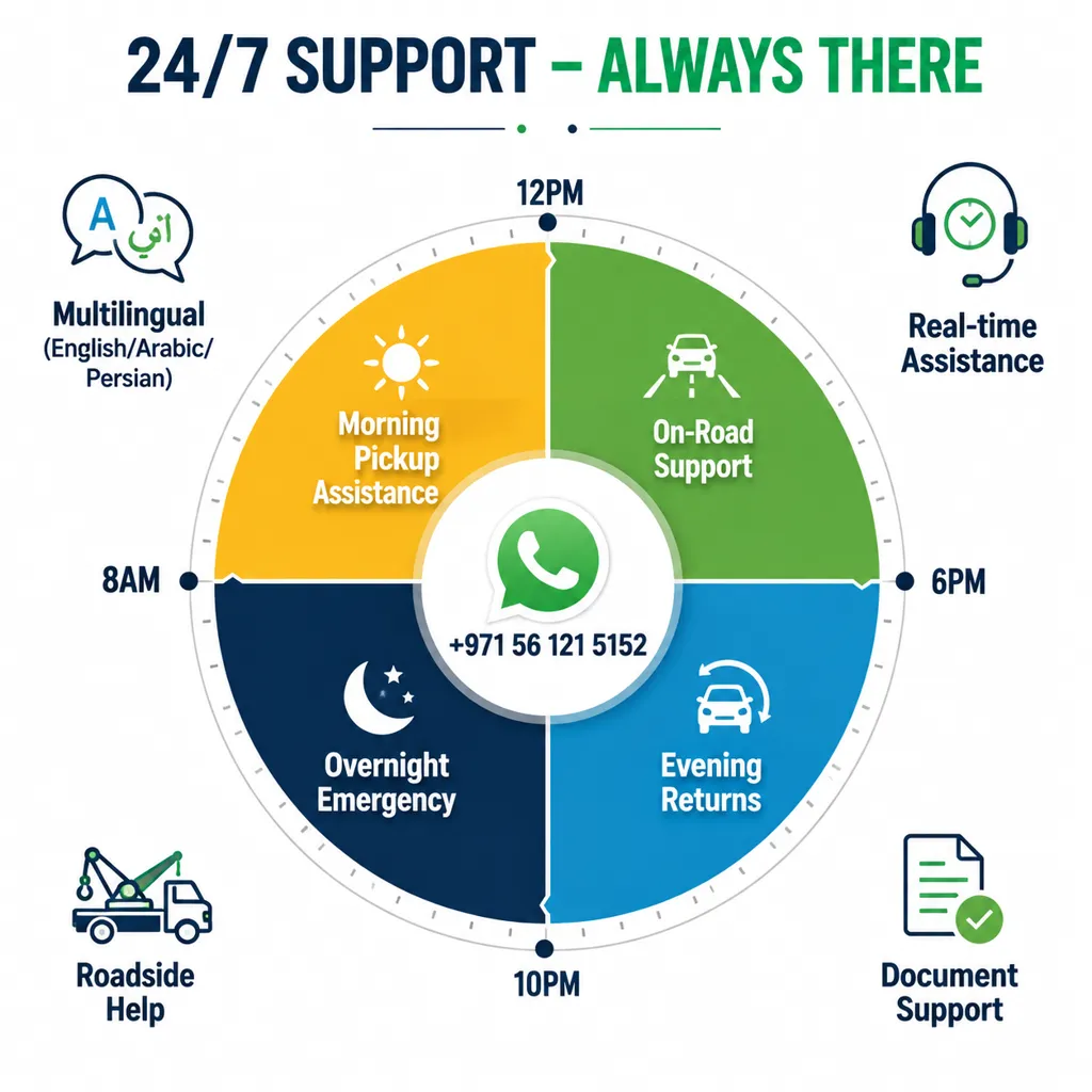 24/7 customer support for car rental in Dubai