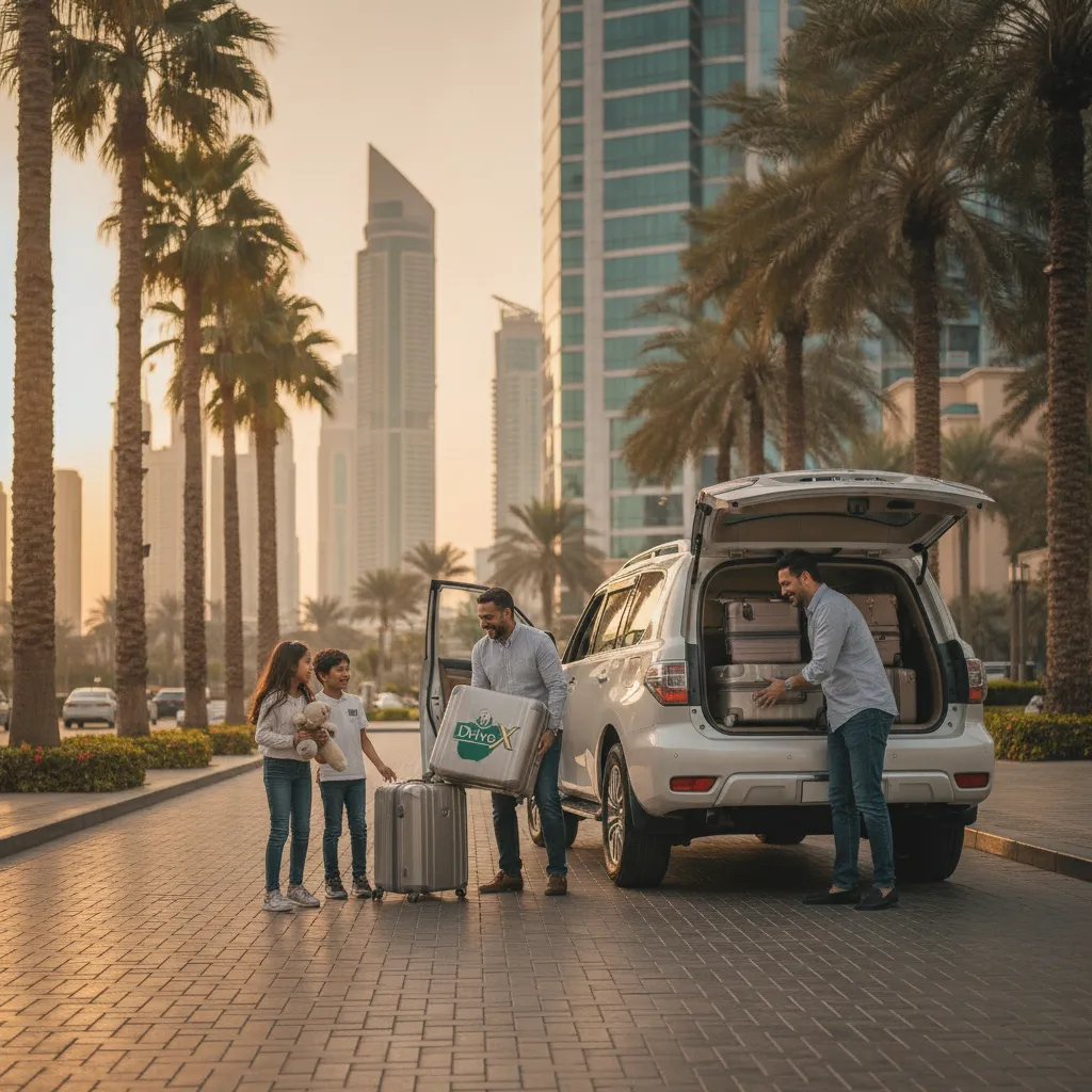Driving a DriveX SUV through the streets of Dubai