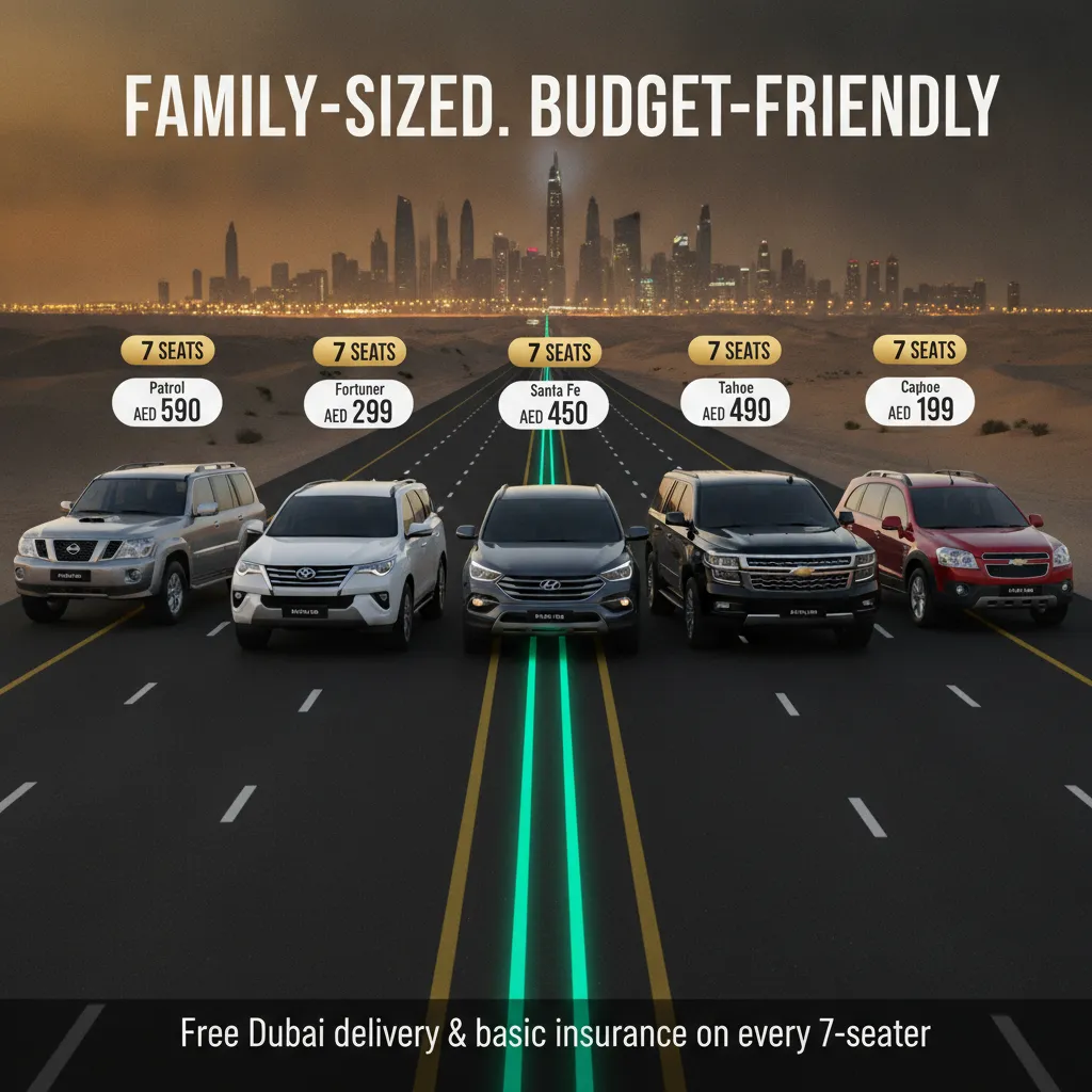 List of 7-seater and family-friendly SUVs available for rent