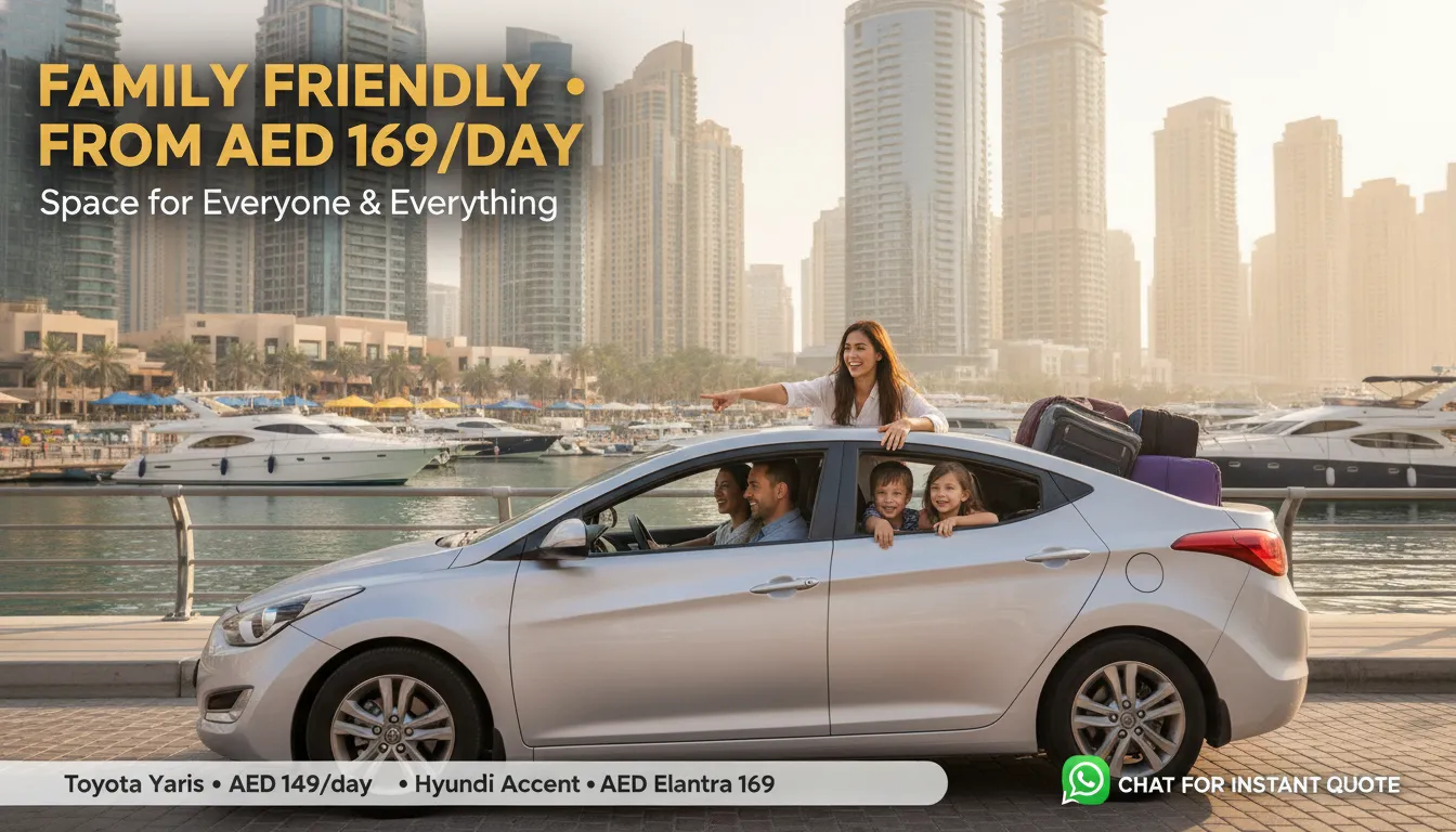 Economy car rental in Dubai — family adventure