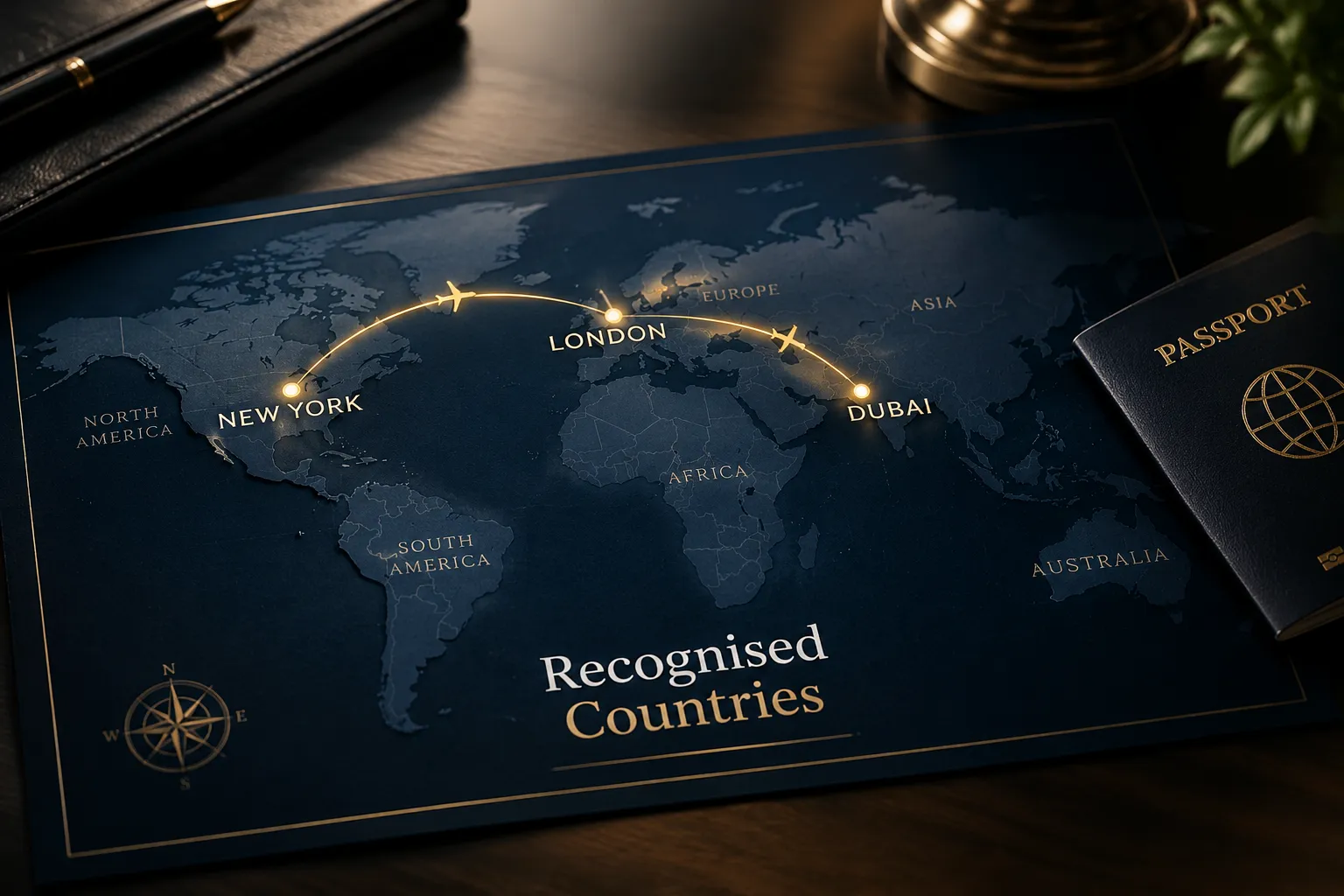 World map showing UAE-recognised licence-issuing countries