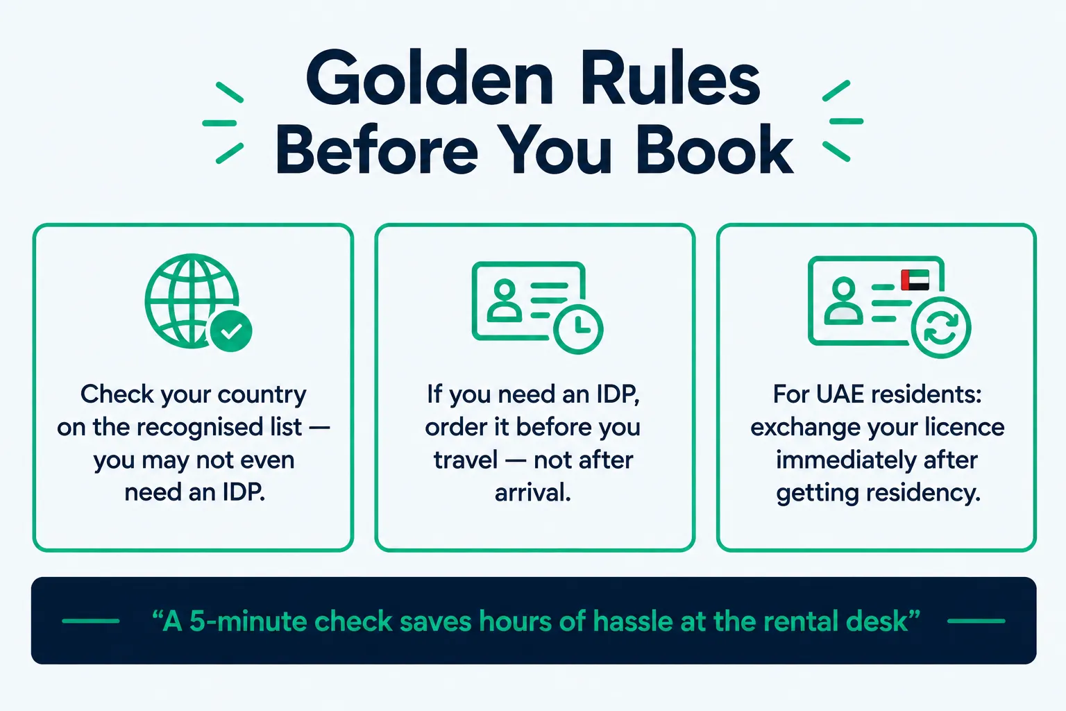 Golden tips to check before booking a rental car in Dubai