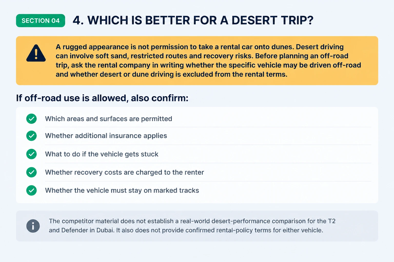 Desert trip checklist: get written permission before off-road driving
