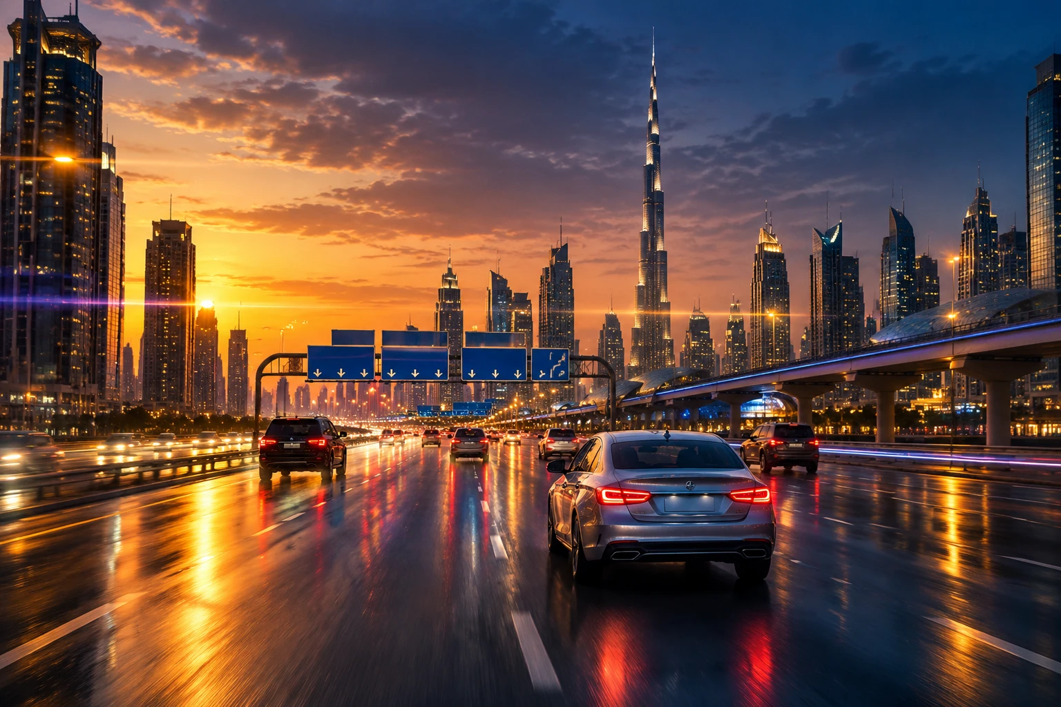 First-time driver on Sheikh Zayed Road in Dubai