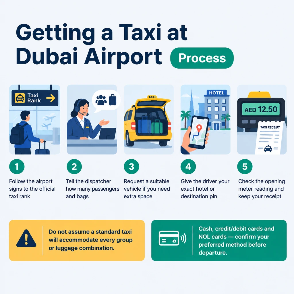 How to get a taxi at Dubai airport