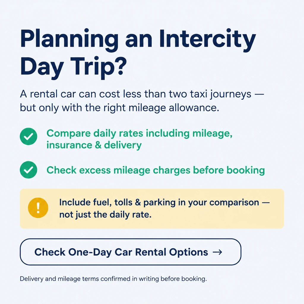 Key takeaways on intercity taxi estimates, return-trip tariffs and full rental costs