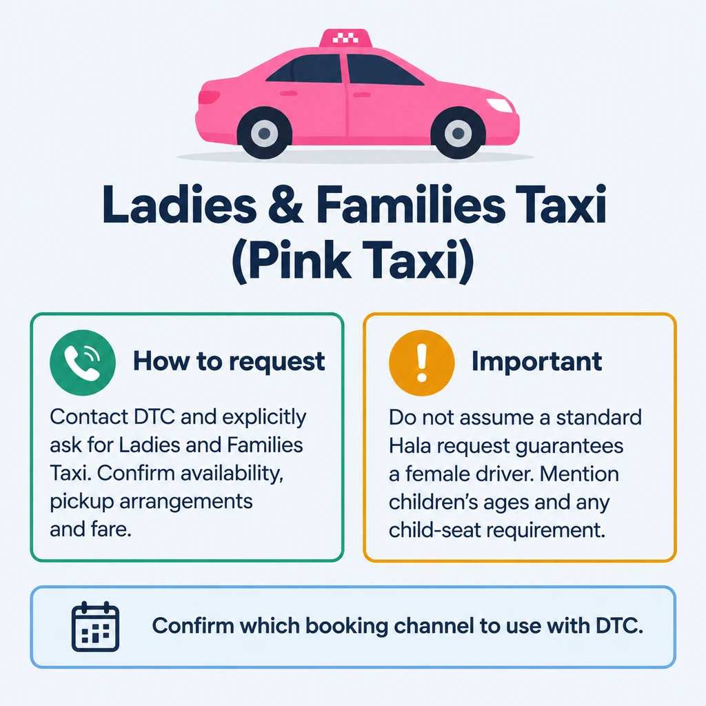 Dubai Ladies and Families Taxi booking guide